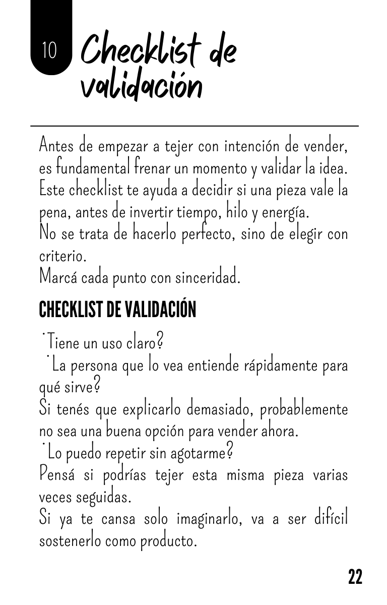 Página 22 de la guía: Checklist de validación
